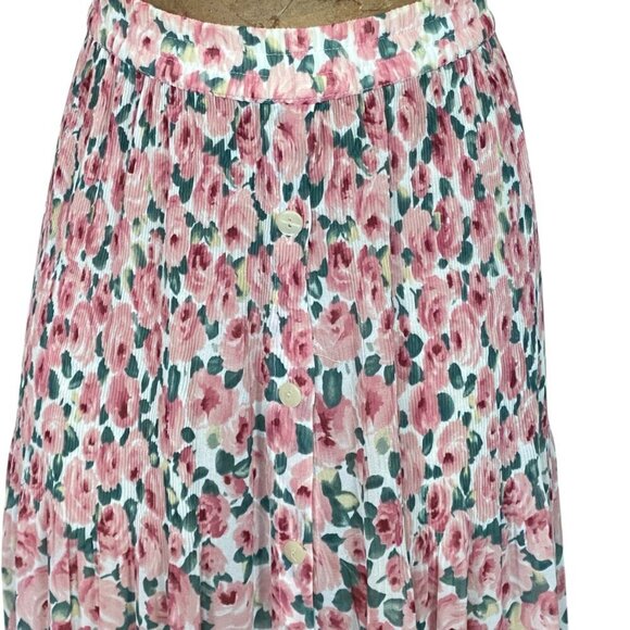 EXPRESS Campaignie Internationale Floral Pull-On/Button-Up Midi Skirt Sz L #345H - Picture 6 of 9